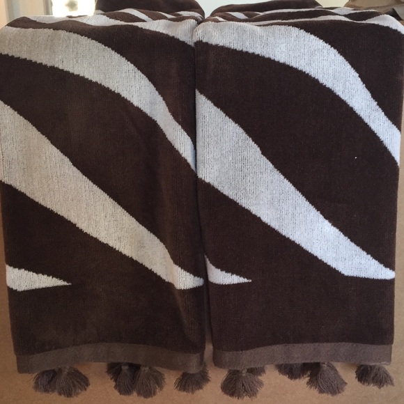 Two Kate Spade decorative hand towels , zebra