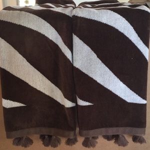 Two Kate Spade decorative hand towels , zebra