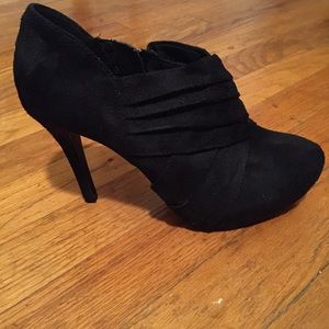 Black high heel booties