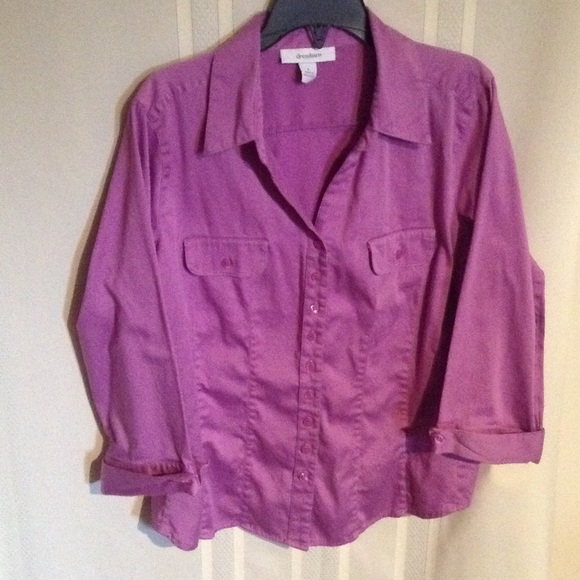Dress Barn Tops - Button down 3/4 sleeves top in purple