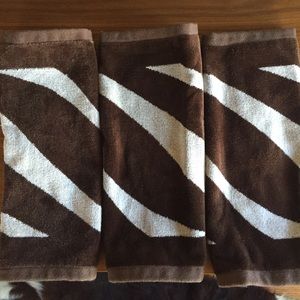 Three Kate Spade zebra Decorative Wash Cloths