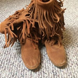 Lightly worn Minnetonka moccasins