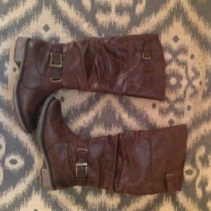Brown riding boots