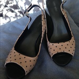Nine West sling back open toe pumps