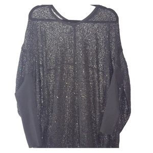 Black Sequin Knit Cacoon Tunic