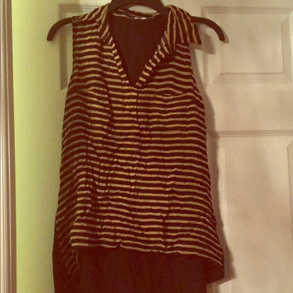 Beige black tank