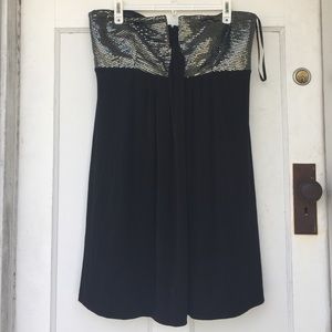 Calvin Klein strapless sequin bodice party dress