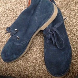 Blue suede Lucky Brand Booties.