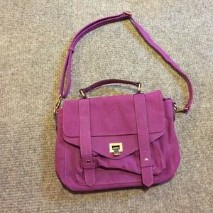 JustFab purple faux suede crossbody hand bag