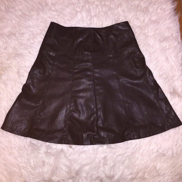 Ann Taylor Petite Leather Skirt