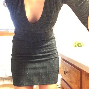 Beautiful Green Shimmery V-Neck Dress - NWOT