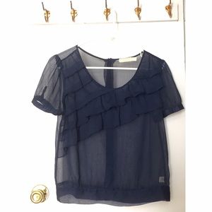 Gauzy S/S Blouse with Ruffles