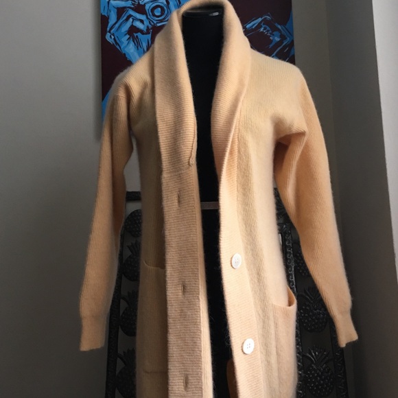 Lambs wool & angora long duster cardigan