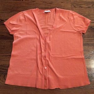 Ann Taylor Loft orange short sleeve cardigan
