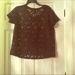 Black floral print shirt