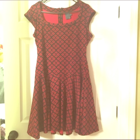 Red and black dress