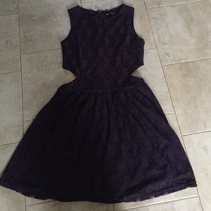 ASOS Club L purple lace skater dress