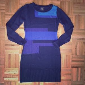 Vince Camuto Blue Color Block Sweater Dress