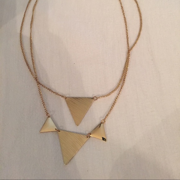 Gold triangle layered necklace