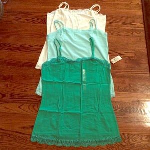 Ann Taylor Loft set of three tank tops