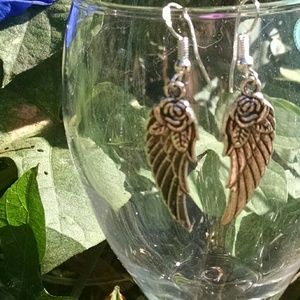 925 Sterling Silver Rose and Angel Wings NWOT
