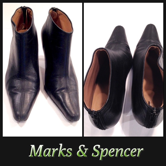 MARKS & SPENCER Black Leather  Boooties , Size 7.5 - Picture 2 of 3