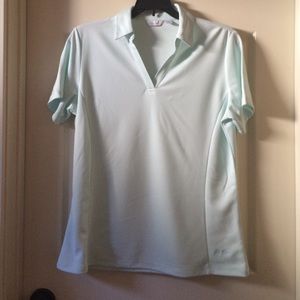 Lady Hagan short sleeve light teal golf shirt