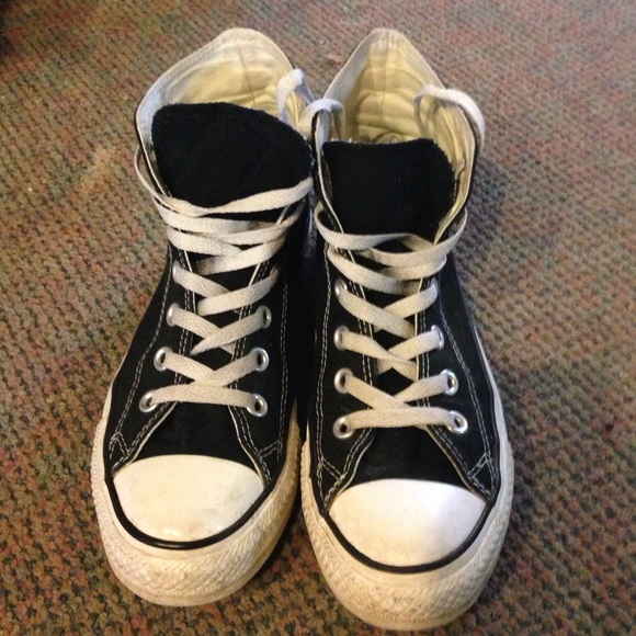 Black and white Hightop converse