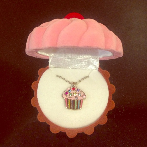 Kids Rhinestone Cupcake Necklace