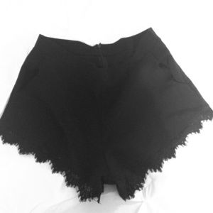 Sexy lace edged black shorts with pockets