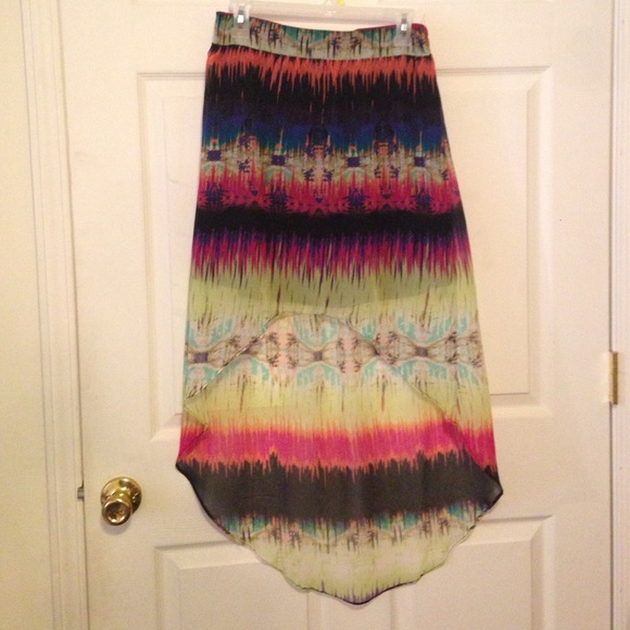 Maurice's High Low Tribal Print Chiffon Skirt - Picture 1 of 2