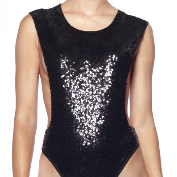 Rehab Tops - BNWT Rehab Black Sequin Bodysuit Size Small