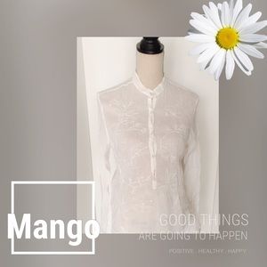 White cotton Embroidered Tunic Top