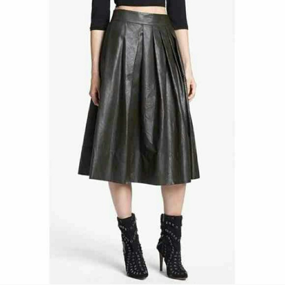 *HUGE PRICE DROP* Vegan Leather Midi Skirt - L
