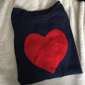 Heart Sweater in Navy Blue