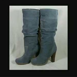 Colin Stuart Gray Suede Scrunch Boots