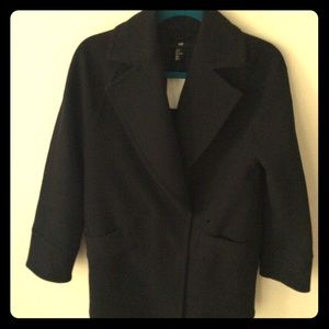 H&M Collection boyfriend coat in black