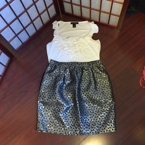 Forever 21 Metallic PolkaDot Holiday Skirt