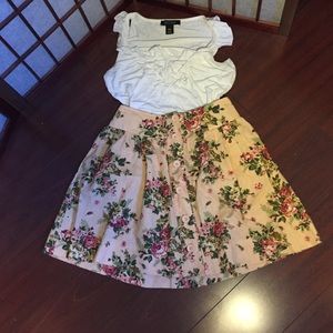 Forever 21 Floral Button-Up Skirt