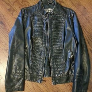 Black leather jacket