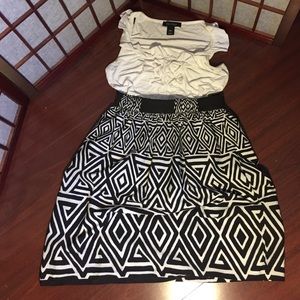 White House Black Market Tribal Print Skirt