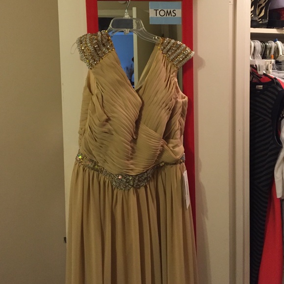 Formal gold plus size dress 16W