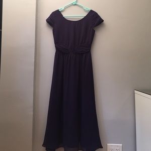 Chiffon Midi Dress in Plum