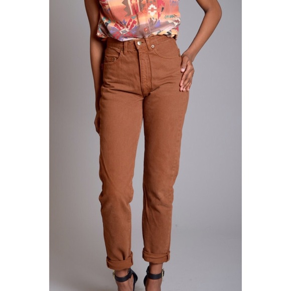 Brown high waist denim