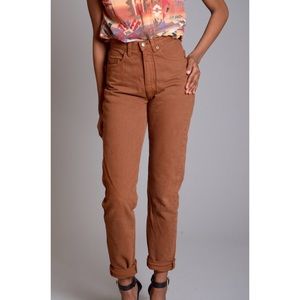 Brown high waist denim