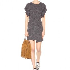 Isabel Marant linen jersey black tee dress