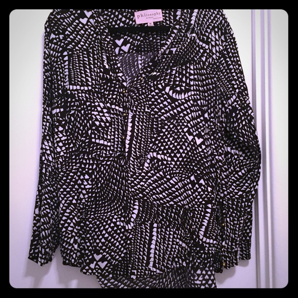 Printed heart button down