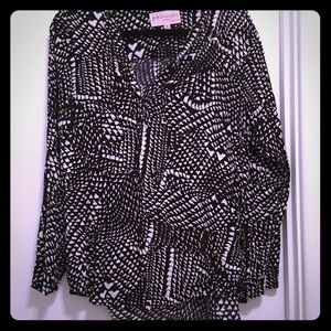 Printed heart button down