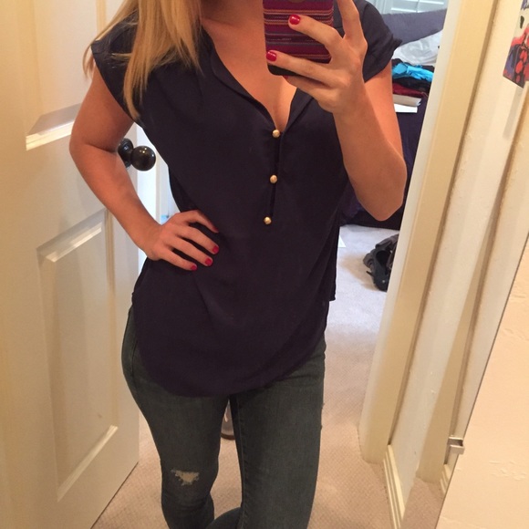 Forever 21 Navy Blouse