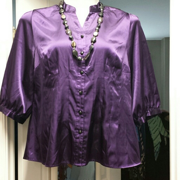 SZ 14/16 Lane bryant purple satin top